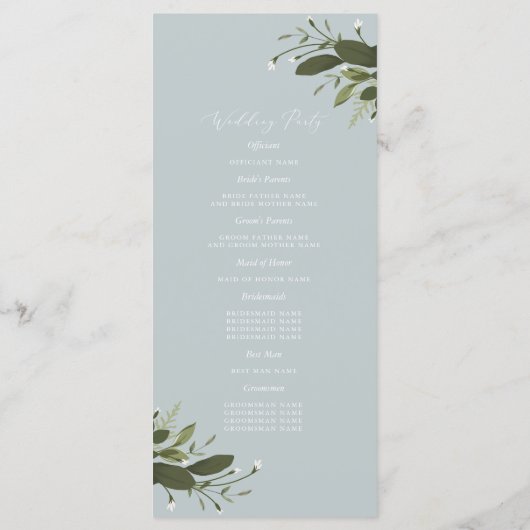 Wilde und grüne Hochzeiten Programm (Rückseite)