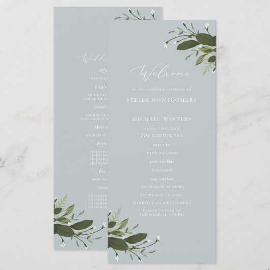 Wilde und grüne Hochzeiten Programm (Vorne/Hinten)