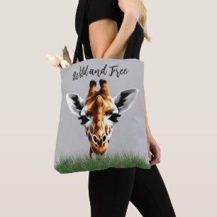 Wilde und kostenlose Giraffe Tote Bag Tasche