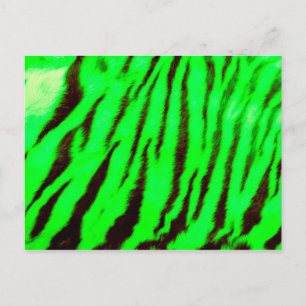 Wilde und lebendige grüne Tiger Streifen Postkarte