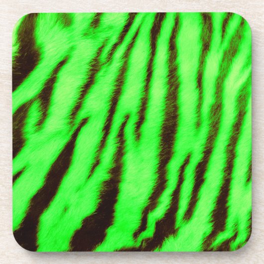 Wilde und lebendige grüne Tiger Streifen Untersetzer (Vorderseite)