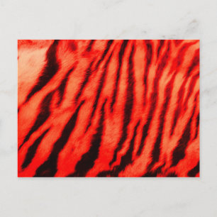 Wilde und lebendige rote Tiger Streifen Postkarte