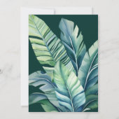 Wilde und tropische Blätter Exotic Foliage Green Einladung (Rückseite)