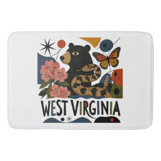 Wilde und wundervolle West Virginia-Folkart Badematte