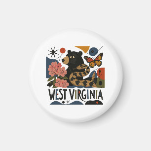 Wilde und wundervolle West Virginia-Folkart Magnet