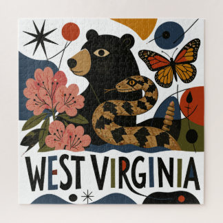Wilde und wundervolle West Virginia-Folkart Puzzle