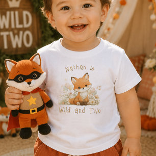 Wilde und Zwei benutzerdefinierte Name 2. Geburtst Baby T-shirt