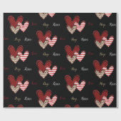 Wilde Valentinstag-Verpackungspapier Geschenkpapier (Flach)