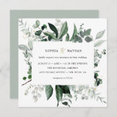 Wilde Vegetation| Moderne Botanische Hochzeit mit Einladung (Vorne/Hinten)