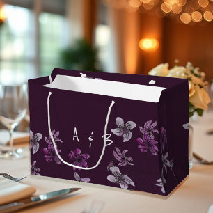 Wilde Veilchen Aquarell Handbemalt Monogrammiert Große Geschenktüte