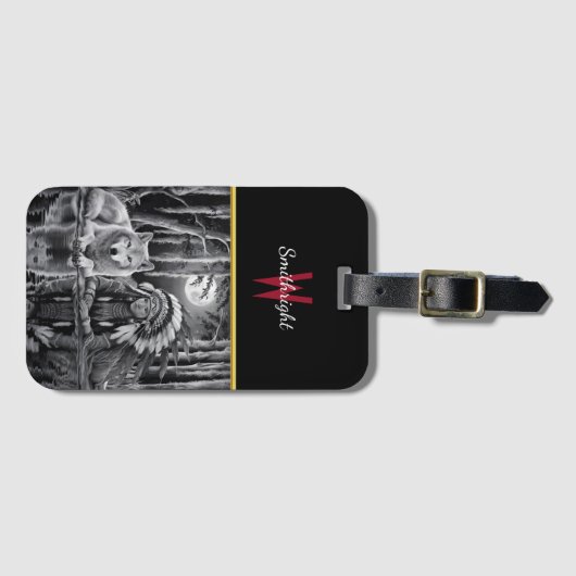 Wilde Verbindung: Wolf und Mädchen Gepäckanhänger (Vorderseite (Horizontal))