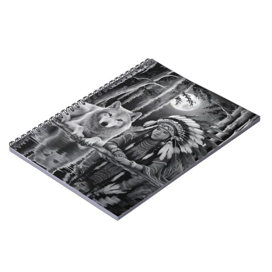 Wilde Verbindung: Wolf und Mädchen Notizblock (Linke Seite)