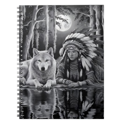 Wilde Verbindung: Wolf und Mädchen Notizblock (Vorderseite)