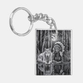 Wilde Verbindung: Wolf und Mädchen Schlüsselanhänger (Vorderseite links)