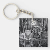 Wilde Verbindung: Wolf und Mädchen Schlüsselanhänger (Vorderseite)