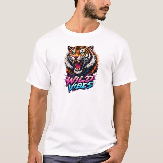 Wilde Vibes Neon Tiger T-Shirt (Vorderseite)