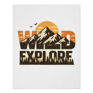 Wilde Vintage-Berg-Abenteuer Outdoor-Expedition Poster