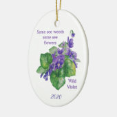 Wilde Violet-Blume Einige sehen Unkräuter Inspirat Keramik Ornament (Links)