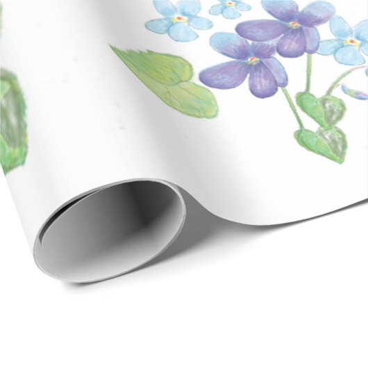 Wilde Violet-Blume Geschenkpapier (Rolleneckpunkt)