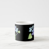 Wilde Violet-Blume Illustration Black Espressotasse (Vorderseite)