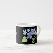 Wilde Violet-Blume Illustration Black Espressotasse (Vorderseite Rechts)