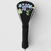 Wilde Violet-Blume Illustration Black Golf Headcover (Vorderseite)