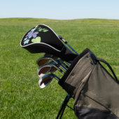 Wilde Violet-Blume Illustration Black Golf Headcover (In SItu)