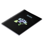 Wilde Violet-Blume Illustration Black Notizblock (Linke Seite)