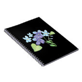 Wilde Violet-Blume Illustration Black Notizblock (Rechte Seite)