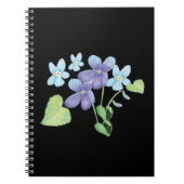 Wilde Violet-Blume Illustration Black Notizblock (Vorderseite)