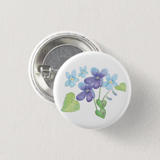 Wilde Violet-Blume - Illustration Button (Vorne & Hinten)