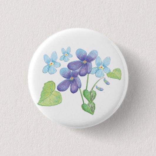 Wilde Violet-Blume - Illustration Button (Vorderseite)