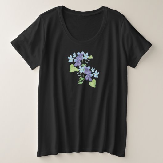 Wilde Violet-Blume - Illustration Große Größe T-Shirt (Design vorne)