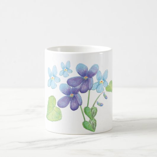 Wilde Violet-Blume - Illustration Kaffeetasse (Mittel)