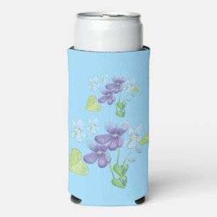 Wilde Violet-Blume Illustration Light Blue Selters Dosenkühler