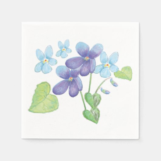 Wilde Violet-Blume - Illustration Serviette (Vorderseite)