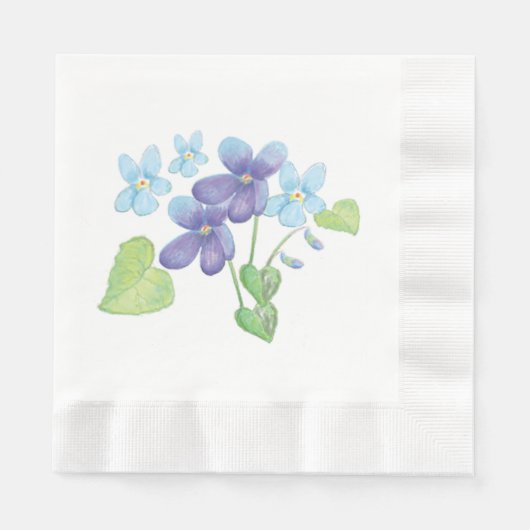 Wilde Violet-Blume - Illustration Serviette (Vorderseite)