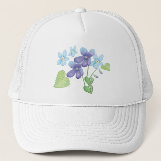 Wilde Violet-Blume - Illustration Truckerkappe (Vorderseite)
