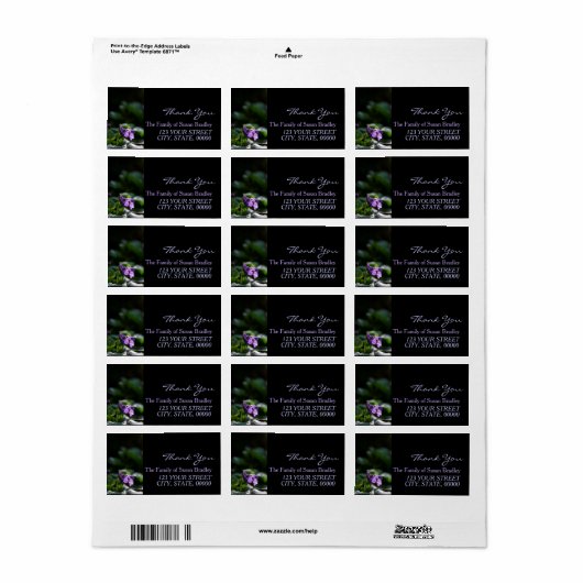 Wilde Violets Familie Danke, dass Sie das Label "A Adressaufkleber (Vorne)