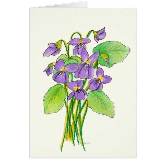 Wilde Violets Geburtstagskarte (Vorne)