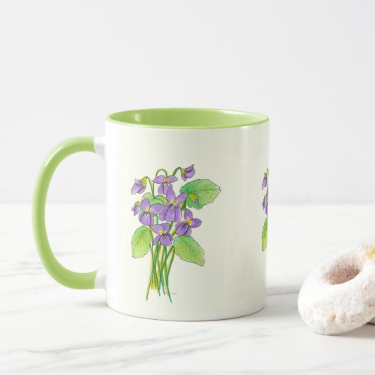 Wilde Violets-Tasse Tasse (Mit Donut)