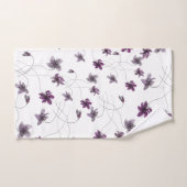Wilde Violets Wasserfarben Handgemalt Badhandtuch Set (Handtuch)
