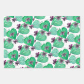 Wilde Violets Wasserfarben Handgemalt Geschenkpapier Set (Vorderseite)