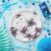 Wilde Violets Wasserfarben Handgemalt Pappteller (Party)