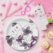 Wilde Violets Wasserfarben Handgemalt Pappteller (Party)