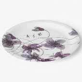 Wilde Violets Wasserfarben Handgemalt Pappteller (Schrägansicht)