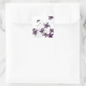 Wilde Violets Wasserfarben Handgemalt Quadratischer Aufkleber (Tasche)