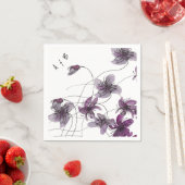 Wilde Violets Wasserfarben Handgemalt Serviette (Beispiel)