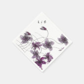 Wilde Violets Wasserfarben Handgemalt Serviette (Ecke)