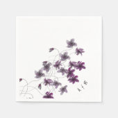 Wilde Violets Wasserfarben Handgemalt Serviette (Vorderseite)